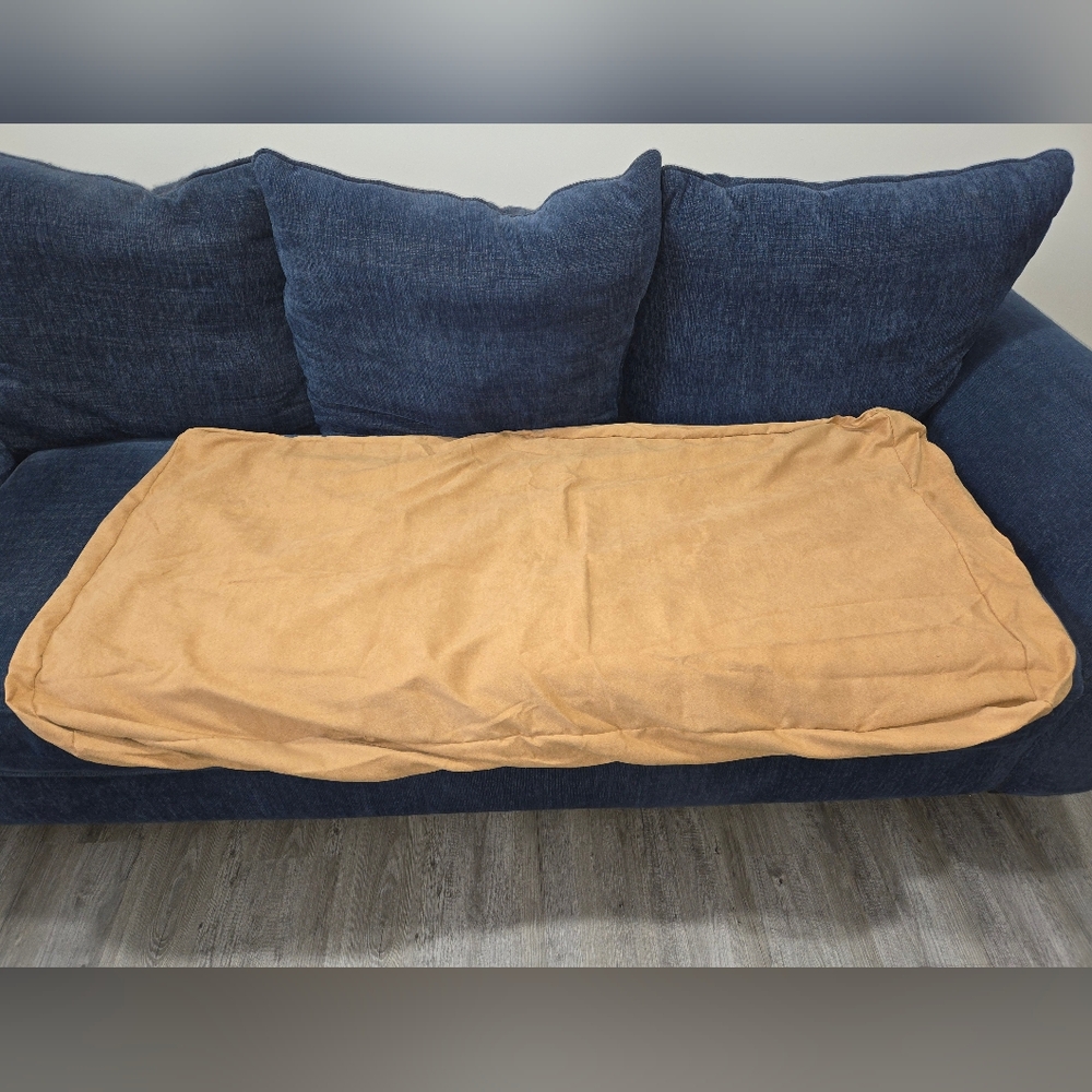 Micro suede tan/brown couch pillow covers - Picture 3 of 4
